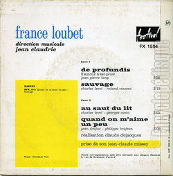 [Pochette de De profundis (l’amour n’est plus) (France LOUBET) - verso]