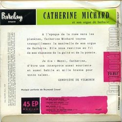 [Pochette de La rue Saint-Denis (Catherine MICHARD) - verso]