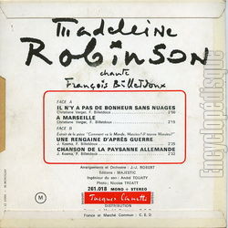 [Pochette de Chante Franois Billetdoux (Madeleine ROBINSON) - verso]