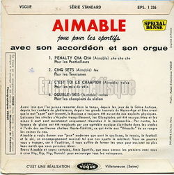 [Pochette de Aimable joue pour les sportifs (AIMABLE) - verso]