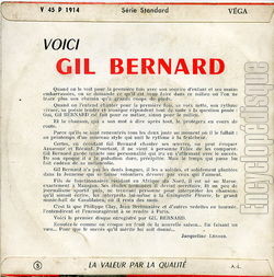 [Pochette de De l’eau dans ton vin (Gil BERNARD) - verso]