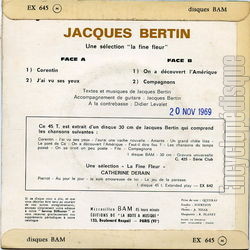 [Pochette de Corentin (Jacques BERTIN) - verso]