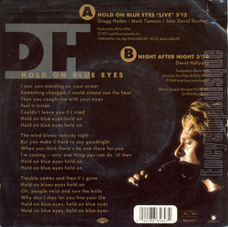 [Pochette de Hold on blue eyes (live) (David HALLYDAY) - verso]