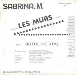 [Pochette de Les murs (Sabrina M.) - verso]