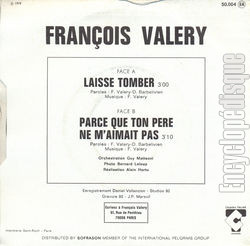 [Pochette de Laisse tomber (Franois VALRY) - verso]