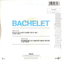 [Pochette de Elle ne sait faire que Ah ! (Pierre BACHELET) - verso]