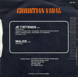 [Pochette de Je t’attends (Christian VIDAL) - verso]