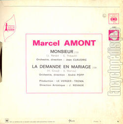 [Pochette de Monsieur (Marcel AMONT) - verso]