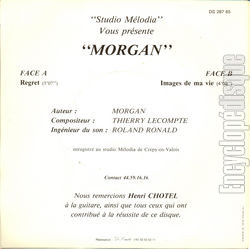 [Pochette de Regret (MORGAN (2)) - verso]