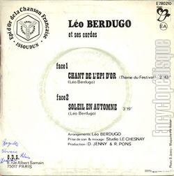 [Pochette de Chant de l’pi d’or (Lo BERDUGO) - verso]