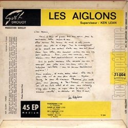 [Pochette de Panorama (Les AIGLONS) - verso]