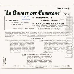 [Pochette de La bourse des chansons (N 7) (COMPILATION) - verso]