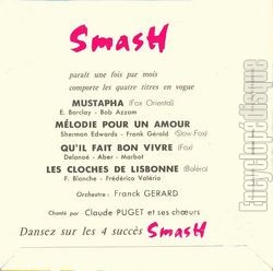 [Pochette de Smash N1 (Claude PUGET) - verso]