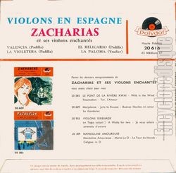 [Pochette de Violons en Espagne (Helmut ZACHARIAS) - verso]