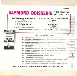 [Pochette de 4 valses musette (Raymond BOISSERIE) - verso]