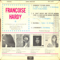 [Pochette de Comment te dire adieu (Franoise HARDY) - verso]