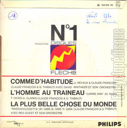 [Pochette de Comme d’habitude (Claude FRANOIS) - verso]