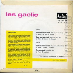 [Pochette de Gardez les cheveux longs (Les GALIC) - verso]