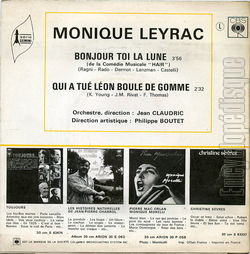 [Pochette de Bonjour, toi la Lune (Monique LEYRAC) - verso]