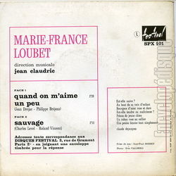 [Pochette de Quand on m’aime un peu (Marie-France LOUBET) - verso]