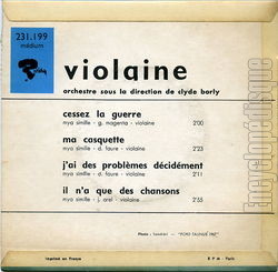 [Pochette de Cessez la guerre (VIOLAINE) - verso]