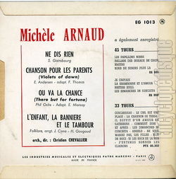 [Pochette de Ne dis rien (Michle ARNAUD) - verso]