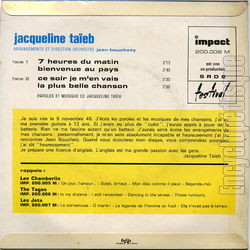 [Pochette de 7 heures du matin (Jacqueline TAIEB) - verso]