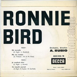 [Pochette de O va-t-elle ? (Ronnie BIRD) - verso]