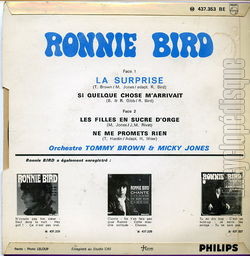 [Pochette de La surprise (Ronnie BIRD) - verso]