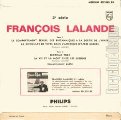 [Pochette de Le comportement sexuel des Britanniques  la sortie de l’hiver - 2me srie (Franois LALANDE) - verso]