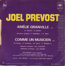 [Pochette de Amlie Granville (Jol PRVOST) - verso]