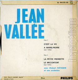 [Pochette de C’est la vie (Jean VALLE) - verso]