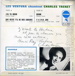 [Pochette de Les Ventura chantent Charles Trnet (Les VENTURA) - verso]