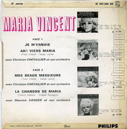 [Pochette de Je m’ennuie - 5me srie (Maria VINCENT) - verso]