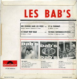 [Pochette de Des fourmis dans les pieds (Les BaB’S) - verso]