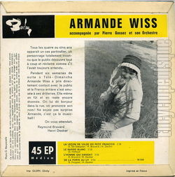 [Pochette de Le rapide blanc (Armande WISS) - verso]