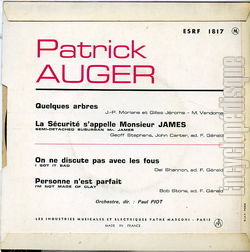 [Pochette de Quelques arbres (Patrick AUGER) - verso]