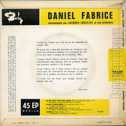 [Pochette de Je me suis fais des ides (Daniel FABRICE) - verso]