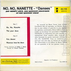 [Pochette de No,no, Nanette (Henry LECCA) - verso]