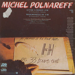 [Pochette de Lettre  France (Michel POLNAREFF) - verso]