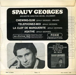 [Pochette de Chewing-gum (SPAUV GEORGES) - verso]