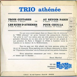 [Pochette de Trois guitares (Le TRIO ATHNE) - verso]