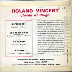 [Pochette de Dpche-toi (Roland VINCENT) - verso]