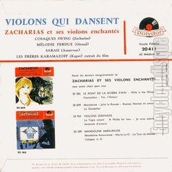 [Pochette de Violons qui dansent (Helmut ZACHARIAS) - verso]