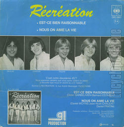 [Pochette de Est-ce bien raisonnable (RCRATION) - verso]