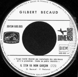 [Pochette de Il s’en va mon garon (Gilbert BCAUD)]