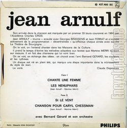 [Pochette de Chante une femme (Jean ARNULF) - verso]