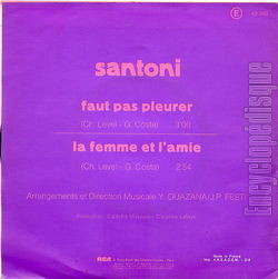 [Pochette de Faut pas pleurer (SANTONI) - verso]