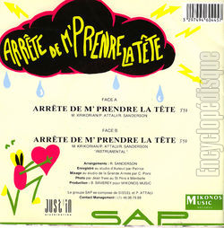 [Pochette de Arrte de m’prendre la tte (SAP) - verso]