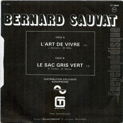 [Pochette de L’art de vivre (Bernard SAUVAT) - verso]